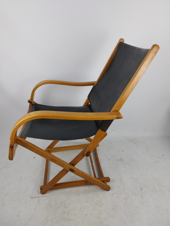 Image 1 of 1 x Torck loungechair tuinstoel.  Tuigleer. 1960 