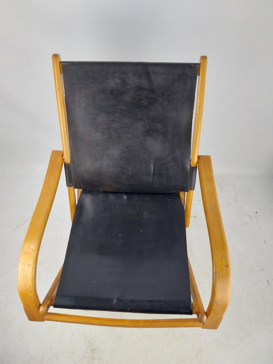 Image 1 of 1 x Torck loungechair tuinstoel.  Tuigleer. 1960 