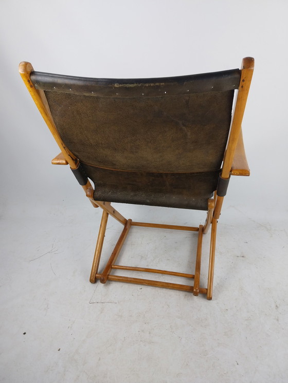 Image 1 of 1 x Torck loungechair tuinstoel.  Tuigleer. 1960 