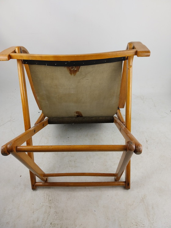 Image 1 of 1 x Torck loungechair tuinstoel.  Tuigleer. 1960 