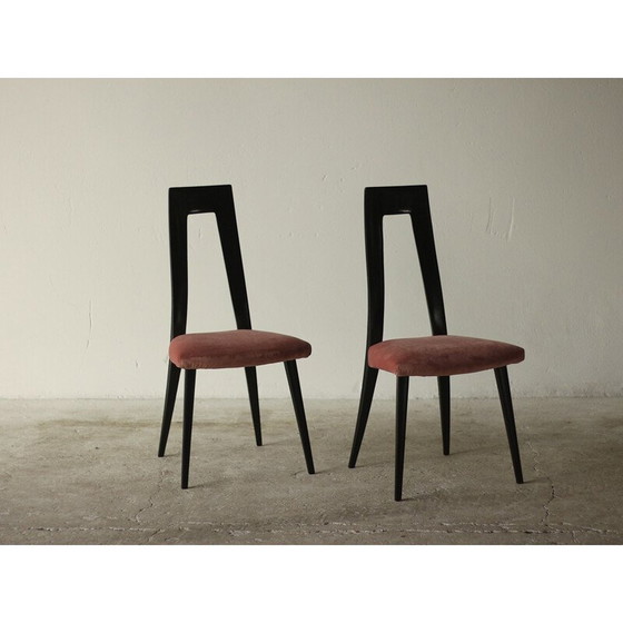 Image 1 of Set van 4 Italiaanse vintage eetkamerstoelen, jaren 1960