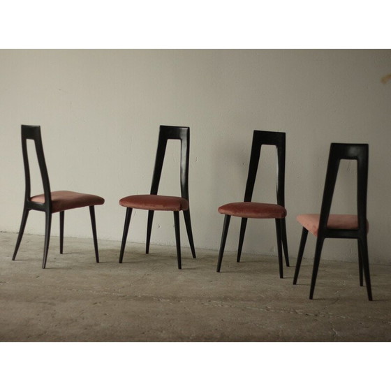 Image 1 of Set van 4 Italiaanse vintage eetkamerstoelen, jaren 1960
