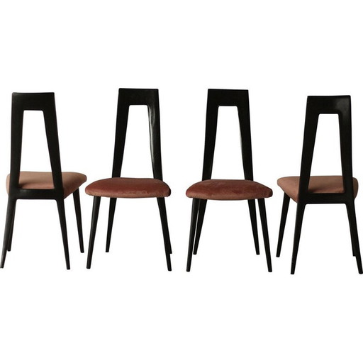 Set van 4 Italiaanse vintage eetkamerstoelen, jaren 1960