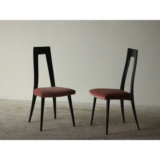 Image 1 of Set van 4 Italiaanse vintage eetkamerstoelen, jaren 1960