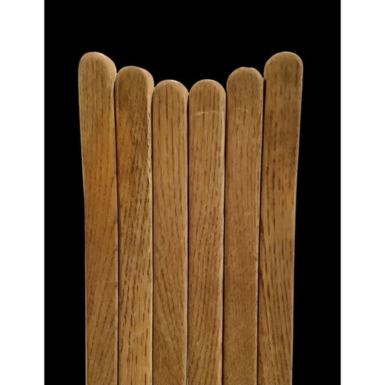 Image 1 of Set van 4 vintage gebogen massief eikenhouten stoelen, 1970