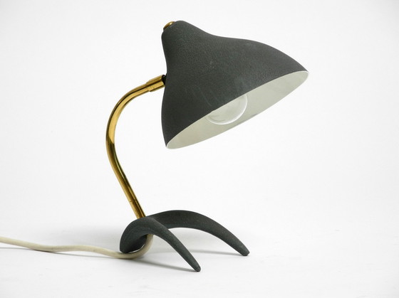 Image 1 of Prachtige kleine Mid Century Moderne Kraaienvoet Tafellamp van Karl Heinz Kinsky voor Cosack