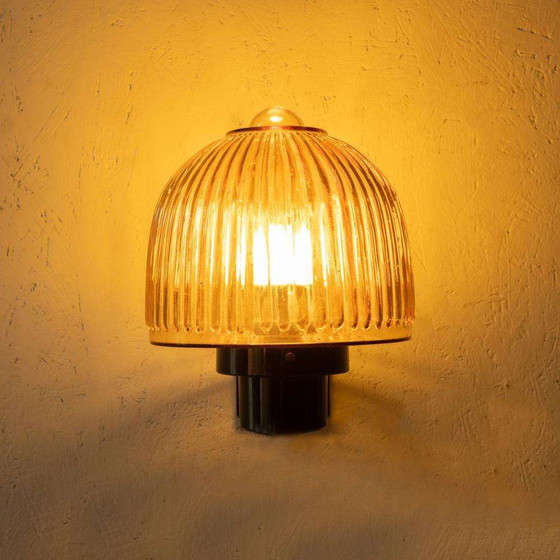 Image 1 of Vintage glazen mushroom wandlamp, Fåglavik glass wall scone