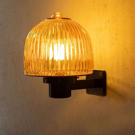 Image 1 of Vintage glazen mushroom wandlamp, Fåglavik glass wall scone