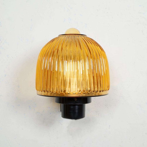 Vintage glazen mushroom wandlamp, Fåglavik glass wall scone