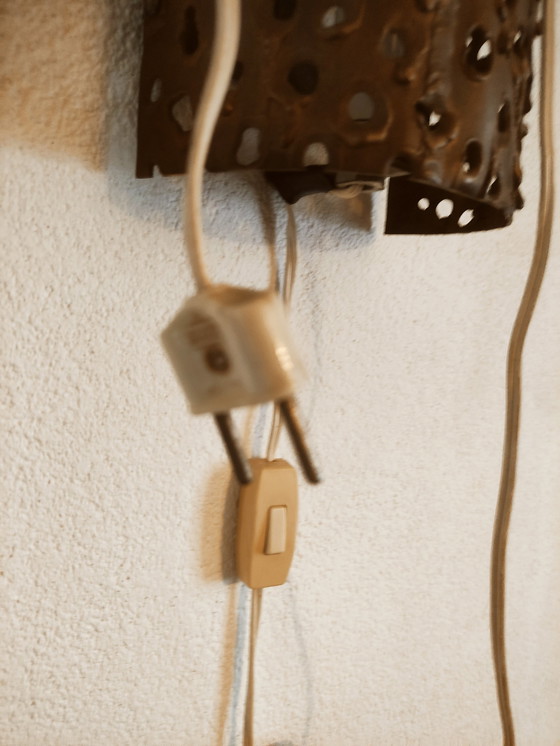 Image 1 of Vintage koperen wandlamp