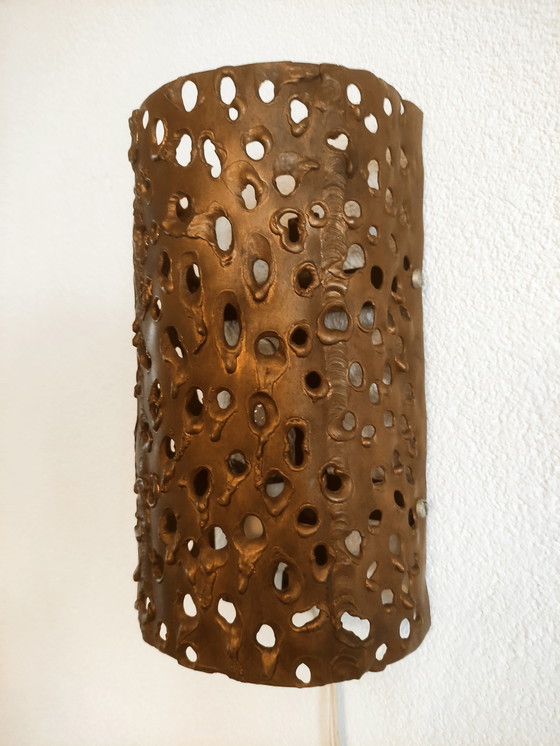 Image 1 of Vintage koperen wandlamp
