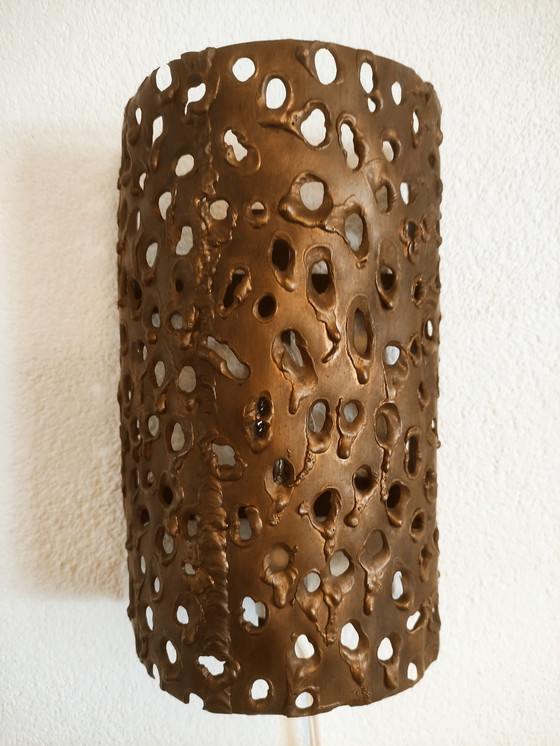 Image 1 of Vintage koperen wandlamp