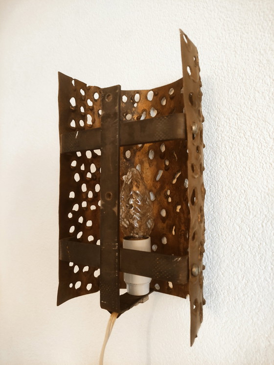 Image 1 of Vintage koperen wandlamp