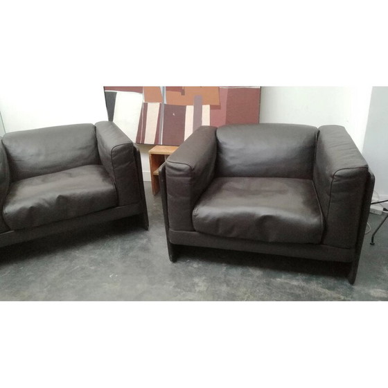 Image 1 of Paar vintage "le capanelle" fauteuils van Tito Agnioli voor Poltrona Frau, 1980