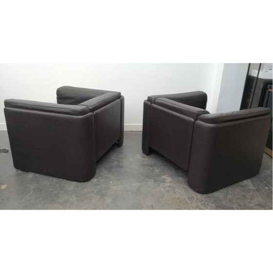 Image 1 of Paar vintage "le capanelle" fauteuils van Tito Agnioli voor Poltrona Frau, 1980