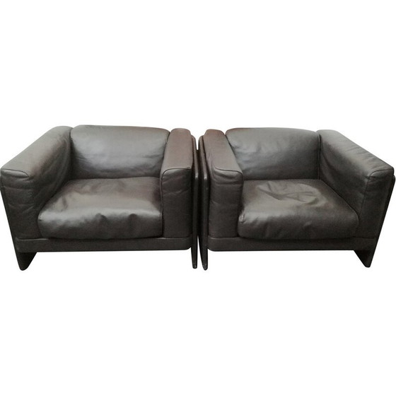 Image 1 of Paar vintage "le capanelle" fauteuils van Tito Agnioli voor Poltrona Frau, 1980