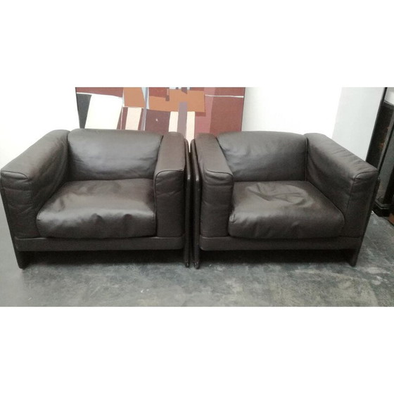 Image 1 of Paar vintage "le capanelle" fauteuils van Tito Agnioli voor Poltrona Frau, 1980