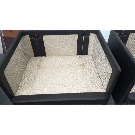 Image 1 of Paar vintage "le capanelle" fauteuils van Tito Agnioli voor Poltrona Frau, 1980