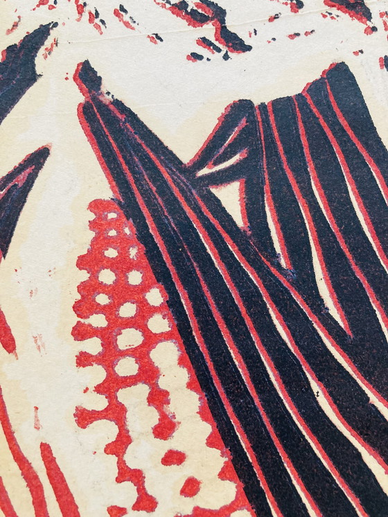 Image 1 of Ineke Zondag - Houtdruk - Vintage