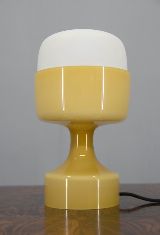 Mid Century volledig glazen tafellamp van Karel Volf, 1970