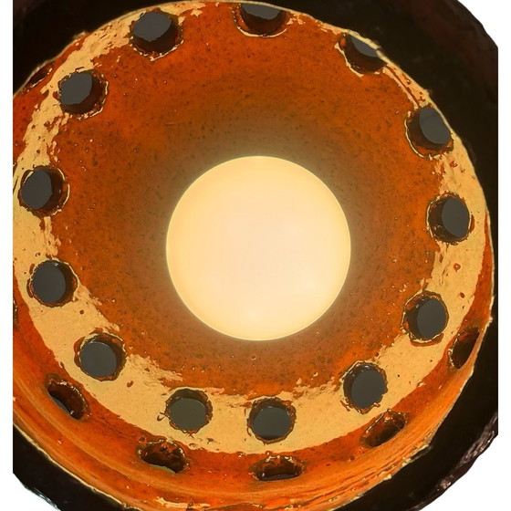 Image 1 of Fat Lava - Keramische hangende pedant - Midcentury - Duitsland - Boho - Rood, trompetvormig
