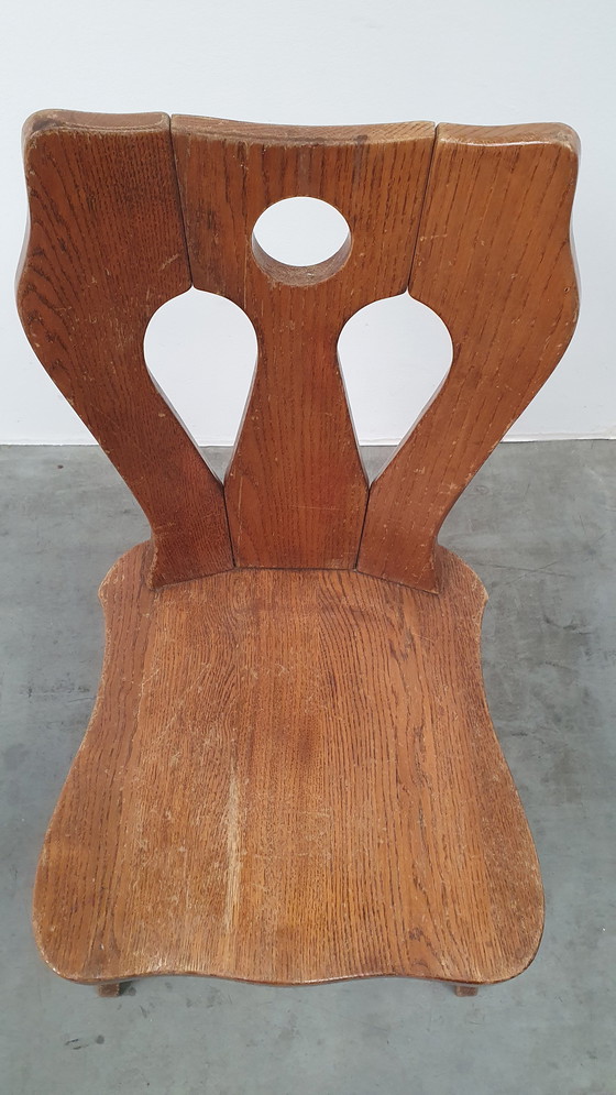 Image 1 of Brutalist eiken stoel