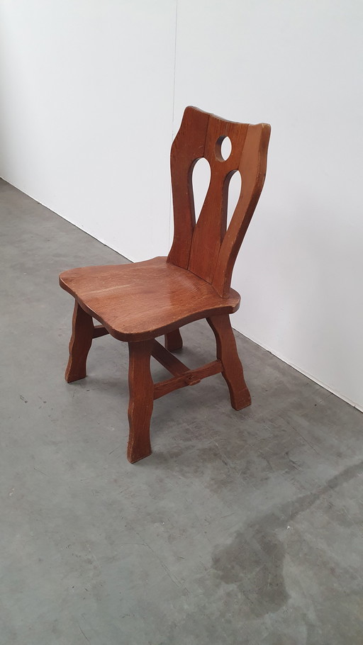 Brutalist eiken stoel