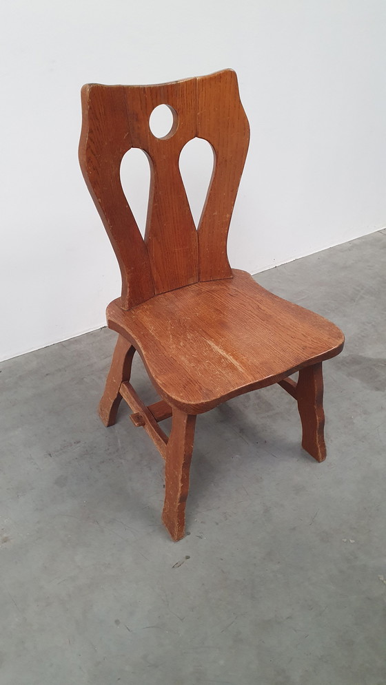 Image 1 of Brutalist eiken stoel