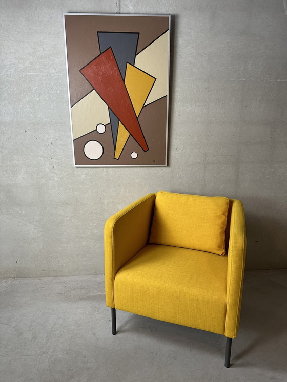 Image 1 of Vintage abstract olieverf schilderij