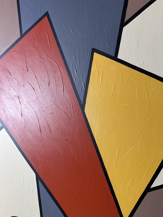 Image 1 of Vintage abstract olieverf schilderij