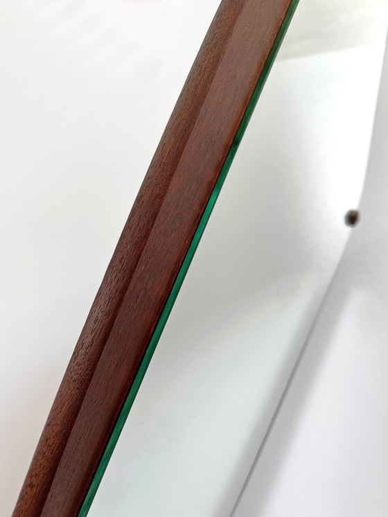 Image 1 of Deense a-symmetrische teak spiegel teakhout