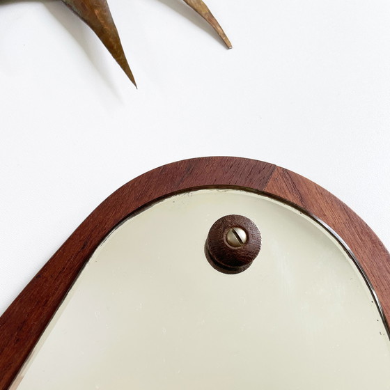 Image 1 of Deense a-symmetrische teak spiegel teakhout