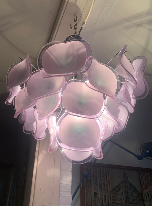 Vistose Hanglamp Behangen Met Unieke Murano Glaselementen