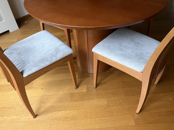 Image 1 of Wolf S. Bandelow Eettafel, Tussenstuk En 4 Stoelen