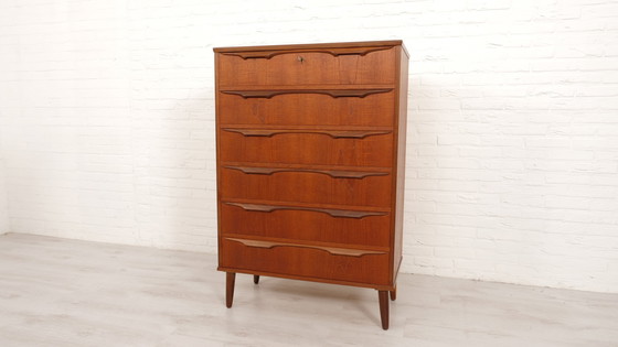 Image 1 of Vintage Deense Ladekast | Teak | 6 Lades | 122 cm