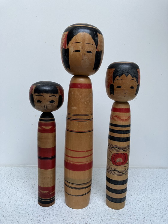 Image 1 of 7x Traditionele Kokeshi Poppen