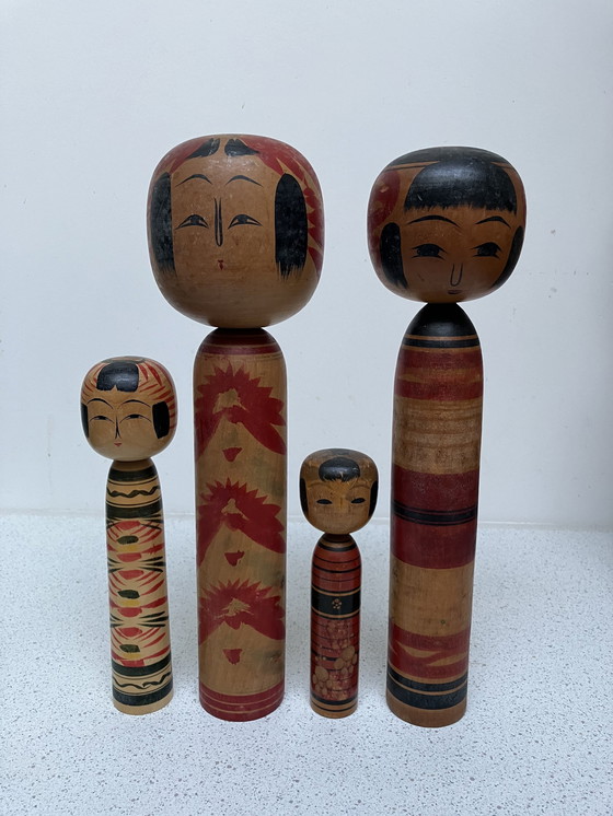 Image 1 of 7x Traditionele Kokeshi Poppen