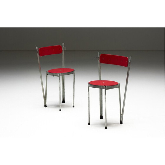 Image 1 of Vintage industriële houten stoelen, jaren 1940