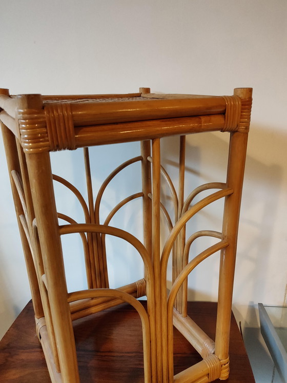 Image 1 of rotan bamboe plantentafel vintage