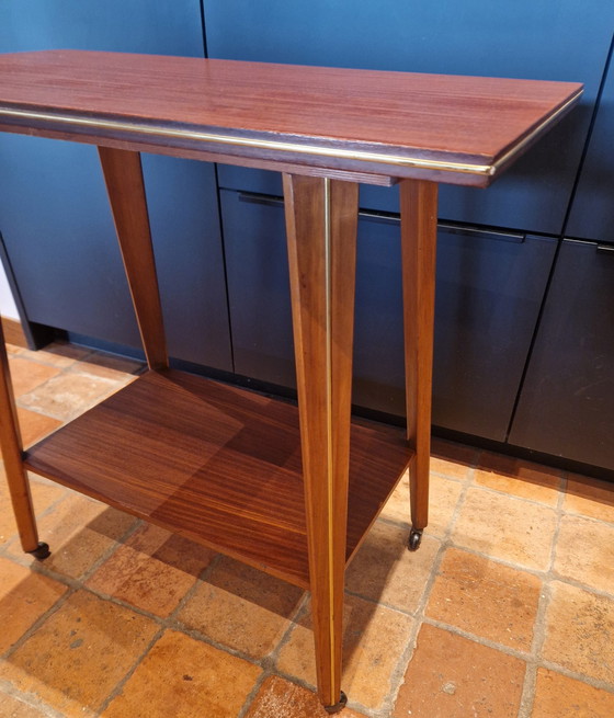 Image 1 of Vintage Bijzettafel/ Trolley / Barcart, Serveerwagen, Mid-Century 