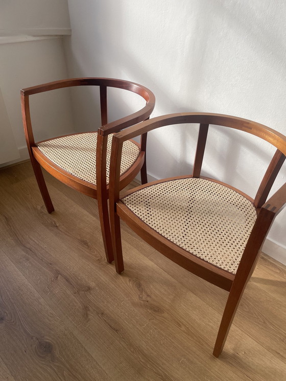 Image 1 of 2x Vintage Rotan Rotan Stoelen