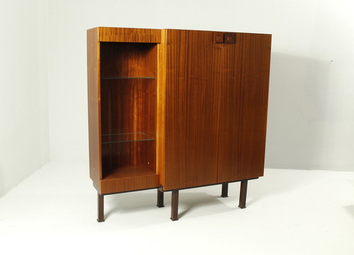 Mahoniehouten dressoir met boekenkast uit 1970S