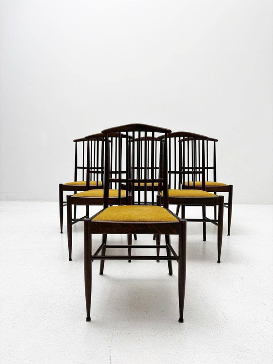 Image 1 of Set van 6 eetkamerstoelen van Kerstin Horlin Holmquist voor Asko, Finland, 1970