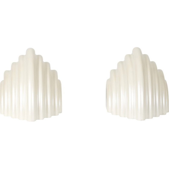 Image 1 of Paar vintage Tuki wandlampen van Kazuhide Takahama voor Sirrah, 1980