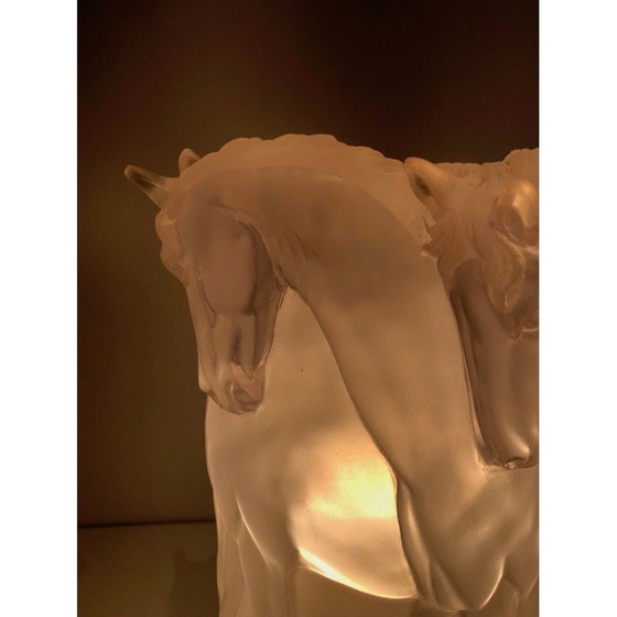 Image 1 of Vintage lamp met paardendecoratie in plexiglas, Frankrijk 1970