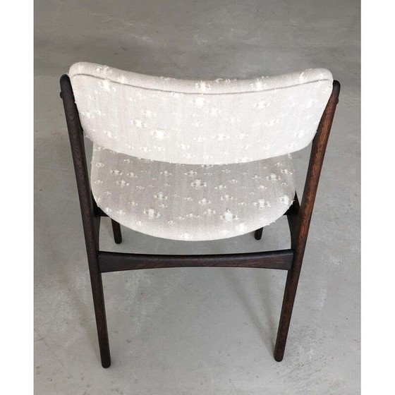 Image 1 of Set van 4 vintage gebruinde eiken eetkamerstoelen van Erik Buch 1960