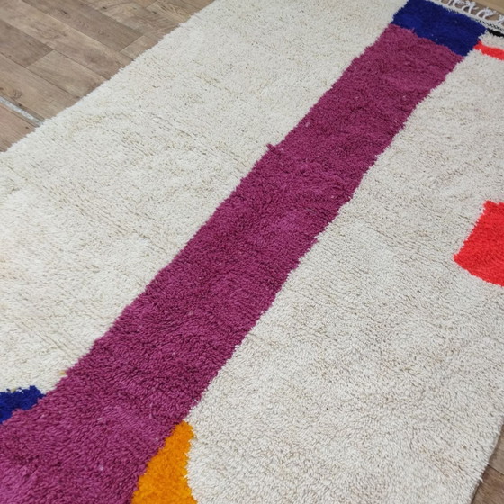 Image 1 of Handmade Multicolored Berber Wool Rug - Handgemaakte Meerkleurige Berber Wollen Tapijt