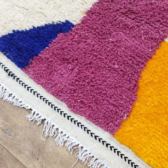 Image 1 of Handmade Multicolored Berber Wool Rug - Handgemaakte Meerkleurige Berber Wollen Tapijt