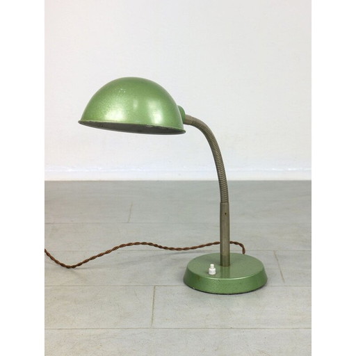 Vintage groene zwanenhals tafellamp
