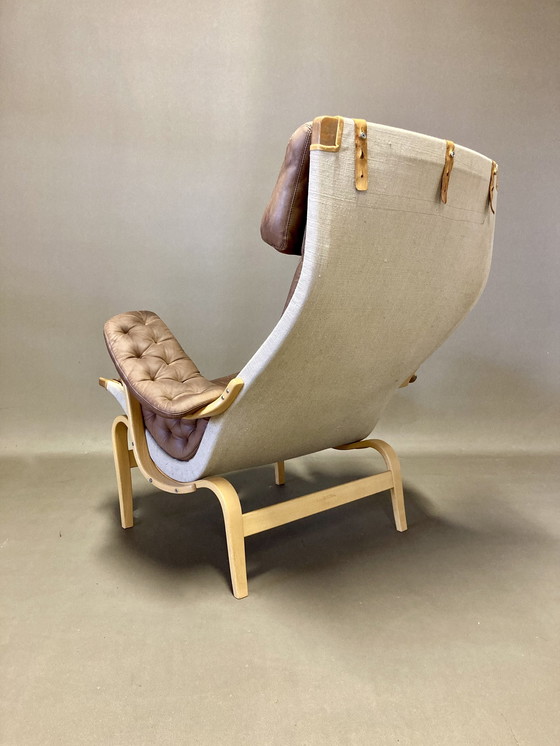 Image 1 of Fauteuil "Pernilla" Leer "Bruno Mathsson" 1960.